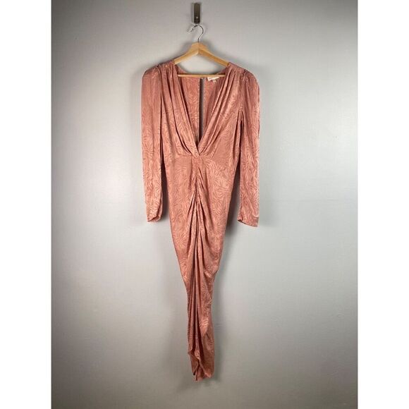 Ronny Kobo Astrid Rose Jacquard Silk Dress XL - Picture 7 of 16